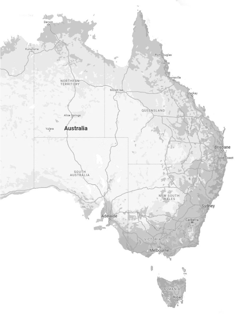 Golden Logistics footprint map for its courier, warehousing, 3pl and other logistics services provider across Australia.